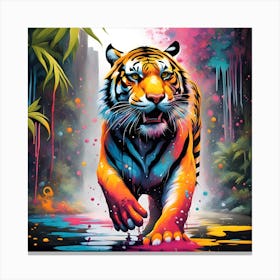 Tiger In The Jungle Canvas Print