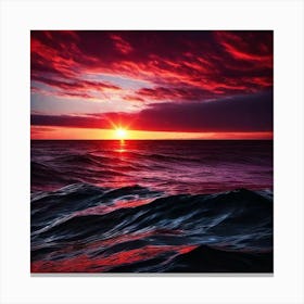 Sunset Over The Ocean 36 Canvas Print