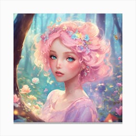 Fairy Girl In The Forest Canvas Print