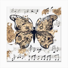 Music Note Butterfly 1 Canvas Print