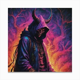 Demon With Horns Canvas Print