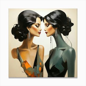 Women's Silhouettes, Deco Art 1 Canvas Print