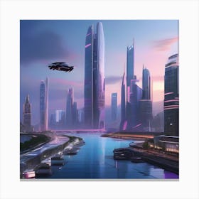 Futuristic Cityscape 3 Canvas Print
