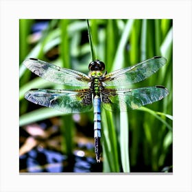 Nature Dragonfly Mating Couple Insect Sitting Duck Pond Lively Dvd Fauna Wild Animal Gras (16) Canvas Print