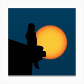 Night Of The Super Moon Square Canvas Print