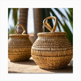 Two Baskets Canvas Print