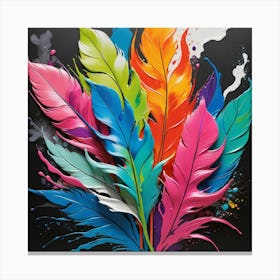 Colorful Feathers 3 Canvas Print