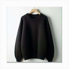 Black Sweater Hanging On A Hanger 2 Canvas Print