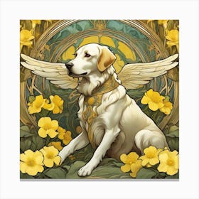 Golden Retriever Angel Canvas Print