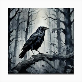 Raven In The Woods Canvas Print