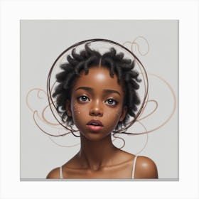 Young Black Girl With Dreadlocks Canvas Print