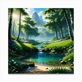 River In The Forest 2 Canvas Print