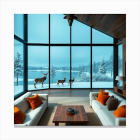 Living Room With Large Windows 2 Canvas Print