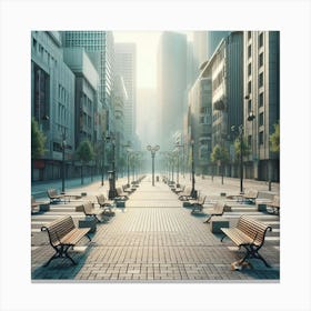 Empty City Street Canvas Print