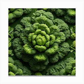Broccoli On Green Background 2 Canvas Print