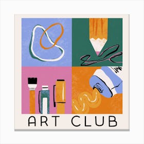 Art Club Square Canvas Print