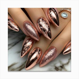 Rose Gold Nails 5 Canvas Print