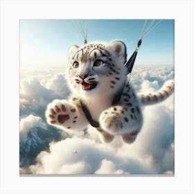 Snow Leopard Parachute 1 Canvas Print