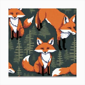 Foxes Canvas Print