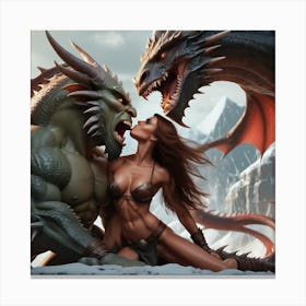 Sexy Dragons Canvas Print