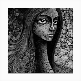 Black and White Woman 1 Canvas Print