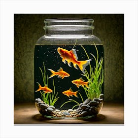 Goldfish In A Jar 3 Canvas Print