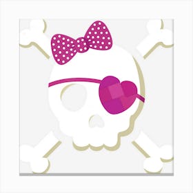 Pirate Girl Skull Heart Toddler Valentine Gift Canvas Print