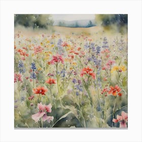 Watercolor Wildflowers Canvas Print