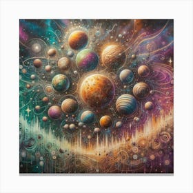 Planets In Space Canvas Print