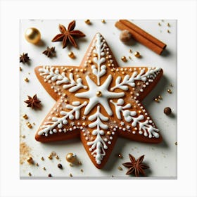 Gingerbread Star Canvas Print