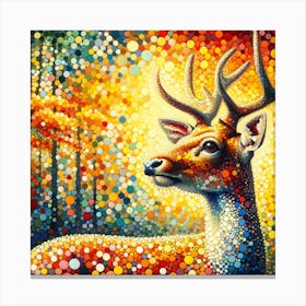 "Kaleidoscopic Grace" is an art piece where the majesty of the natural world meets the enchantment of pointillism. This vibrant portrayal of a stag is composed of countless colorful dots, creating a mosaic of visual splendor that draws the eye and captivates the soul. The artwork's radiant hues and meticulous detail offer a modern twist on the classic wildlife portrait, making it an ideal acquisition for art lovers and collectors. The piece promises to add a burst of color and a touch of nature-inspired wonder to any space, appealing to those who appreciate wildlife and the unique beauty of dot art. "Kaleidoscopic Grace" is not just a visual treat; it's an investment in a piece that will continue to reveal new layers and inspire awe with each viewing. Canvas Print