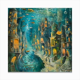 Sardine Cityscape. Fishy Fantasy. Canvas Print