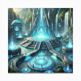 Cascade Waterfalls Scifi Canvas Print