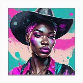 Black Girl In A Hat Canvas Print