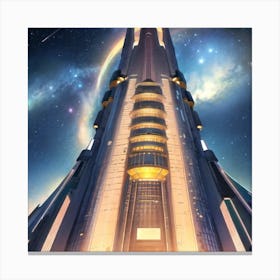 Futuristic Tower - Space Canvas Print