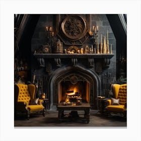 Yellow Gothic House Canvas Print