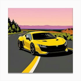 Racing Style Front View with Striped Detailing Canvas Print