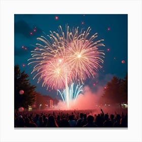 Flux Dev A Vibrant And Dynamic Nighttime Scene Capturing The E 2 Canvas Print