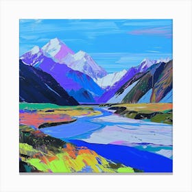 Colourful Abstract Aorak Imount Cook National Park New Zealand 1 Canvas Print