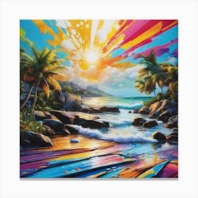 Sunset At The Beach 35 Canvas Print