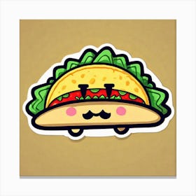 Taco Sticker 12 Canvas Print