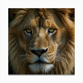 Default A Stunning Portrait Of A Regal Lion With A Shimmering 0 1 Canvas Print