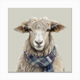Watercolour Highland Sheep Maisie Canvas Print