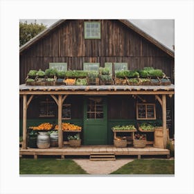 Farm With Vegetables Canvas Print