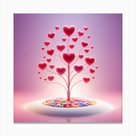 Candy hearts tree in Valentines day 1 Canvas Print