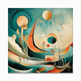 Abstract art in a surrealist style, blending dreamlike elements and unexpected juxtapositions Canvas Print