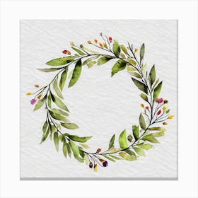 Watercolor Wreath Canvas Print