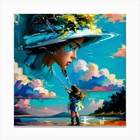 Girl With Hat Canvas Print