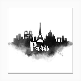 Watercolor Paris Skyline Canvas Print