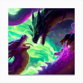 Two Dragons Fighting 7 Canvas Print